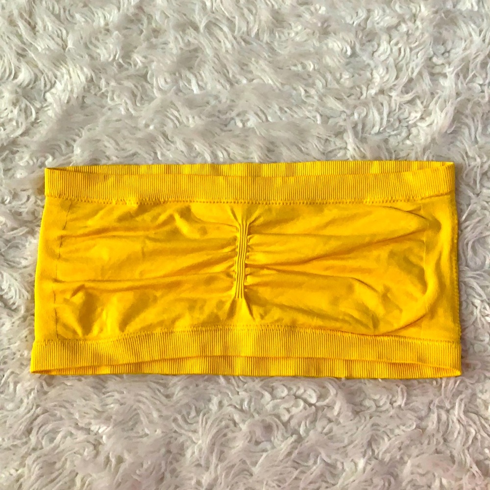 Yellow tube bra bandeau